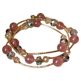 几何水晶叠戴串珠手链女款手串轻奢小众精致高颜值学生党闺蜜手饰