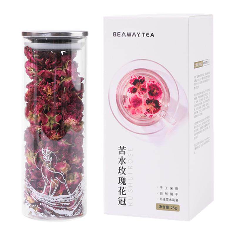 北纬纯净食品|38°苦水玫瑰花冠茶无熏硫兰州原产晾晒玻璃罐装25g