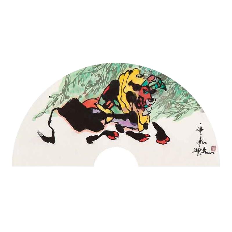 朵莲精舍十二生肖国画扇面纯手绘
