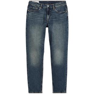 HM男装牛仔裤春季新款合身美式中腰锥形休闲时尚洋气长裤0931747