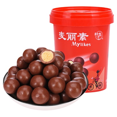 梁丰桶装怀旧零食巧克力豆