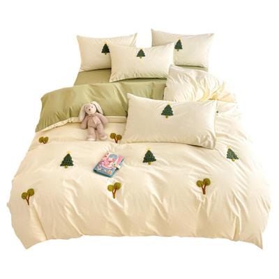 小清新全棉毛巾绣四件套