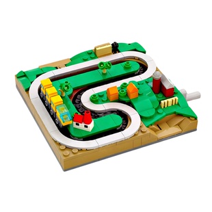 解压DIY积木阿尔卑斯手摇迷你火车趣味场景moc轨道套装