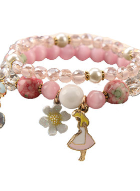 日韩气质花朵水晶项链短款毛衣链