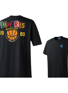 NBA官方安东尼爱德华兹拼贴蒙太奇系列中性宽松T恤森林狼