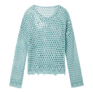 【漾25系列】王楚然同款朗姿镂空针织衫度假风罩衫2025年夏季新款