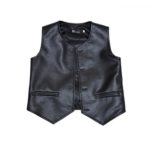 2025秋季新款女童皮衣马甲儿童洋气百搭外套秋装中大童韩版上衣潮