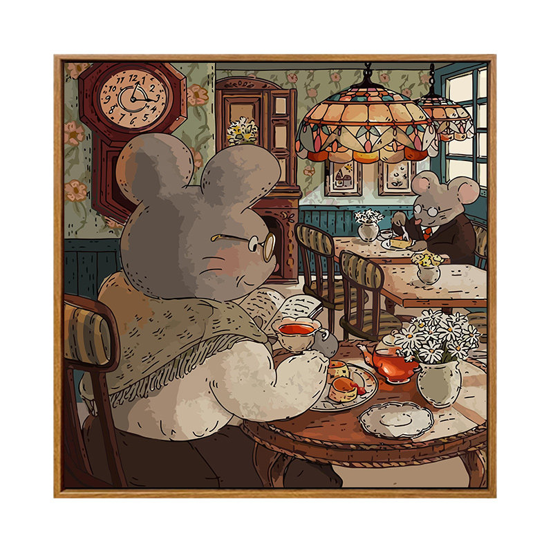 雅复古插画diy数字油画材料包