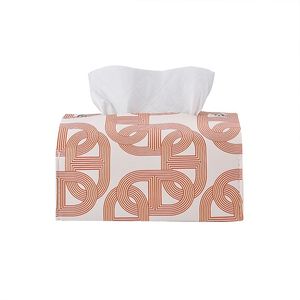 中古风马鞍皮摩卡棕客厅纸巾盒