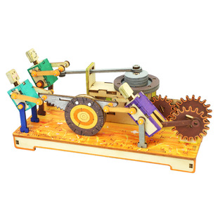 别样缘科学实验电动推磨木头人模型手工diy材料包steam科技小制作