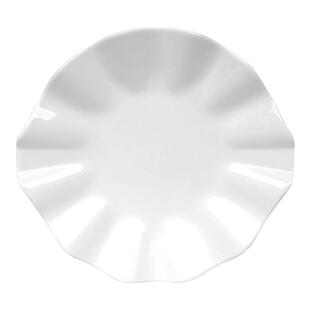酒楼饭店餐具日式纯白色陶瓷荷叶盘商用炒菜盘创意牛排盘水果盘子