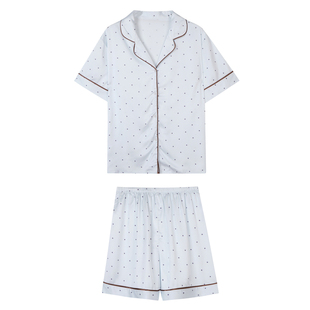JoyceBra  韩系清新星星冰丝睡衣女2026夏季凉感可外穿家居服套装