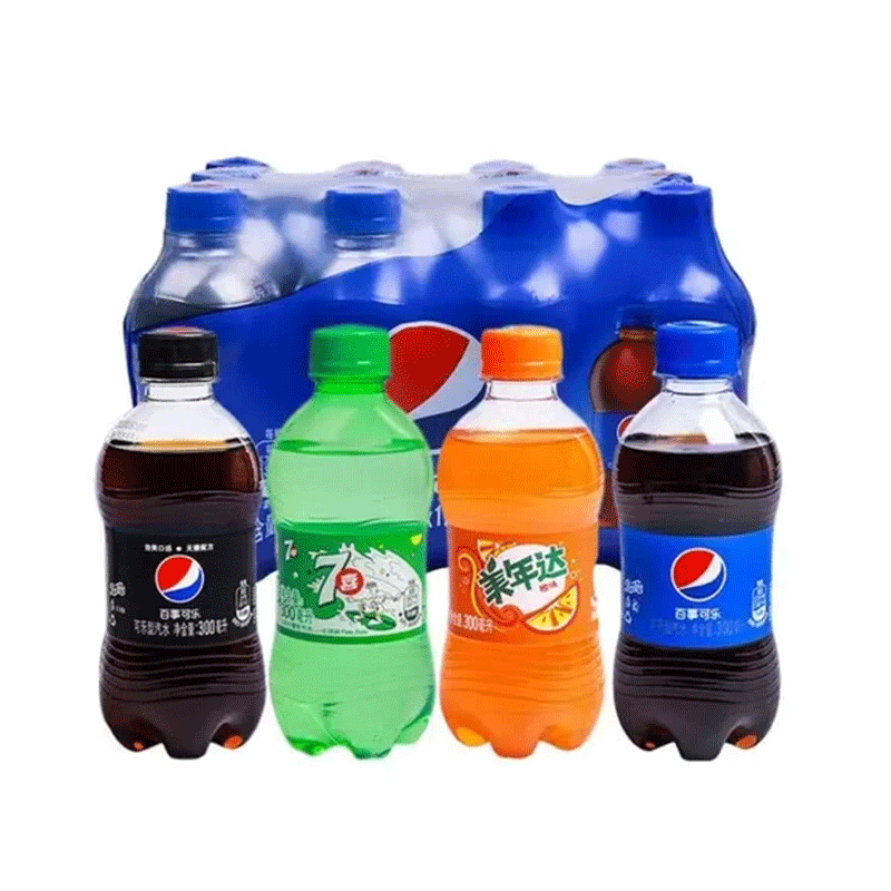 百事可乐300ml*24瓶整箱碳酸饮料七喜美年达迷你小瓶汽水六一礼包