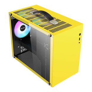 未知玩家X100 RGB风扇迷你侧透机箱便携小型电脑机箱家用桌面主机