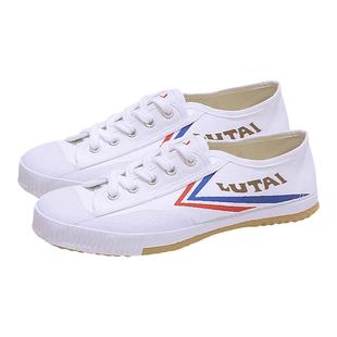 山东鲁泰训练鞋体育考试武术低帮田径跑步耐磨学生帆布小白球鞋春