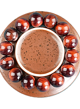 天然红虎眼石手串素圈