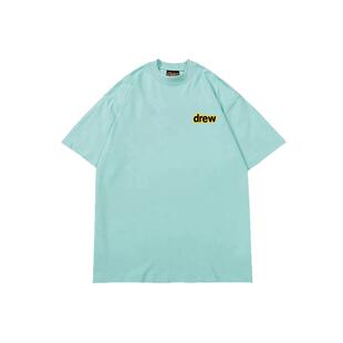Drew字母笑脸短袖T恤小众潮牌高街贾斯汀比伯宽松情侣纯棉上衣男