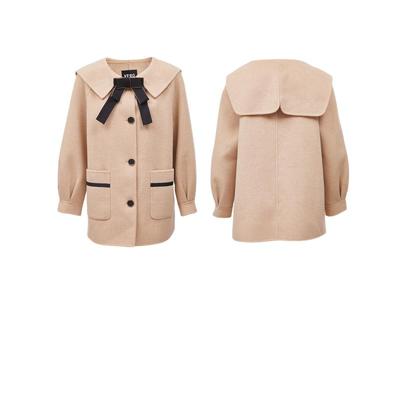 VeroModa含羊毛中长款毛呢大衣