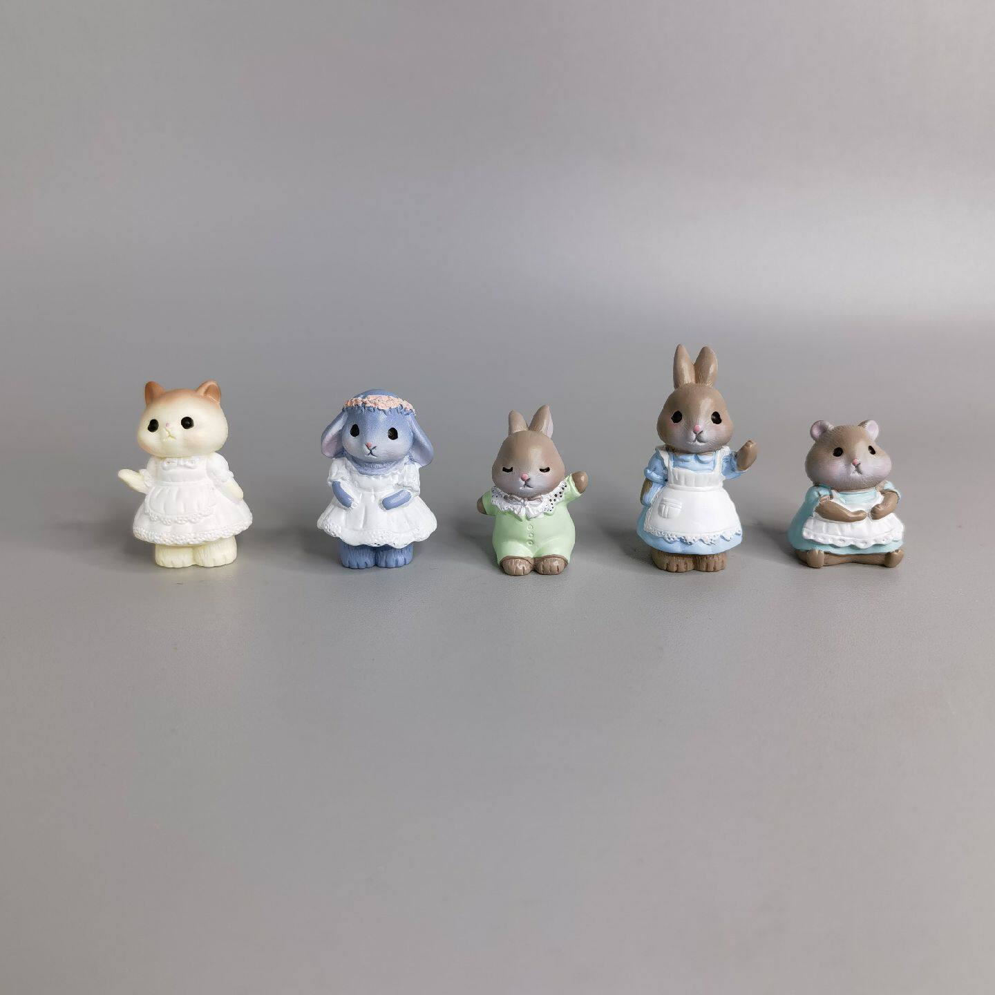微缩兔子猫仓鼠动物公仔手办萌粒造景装饰品配件桌面可爱小摆件