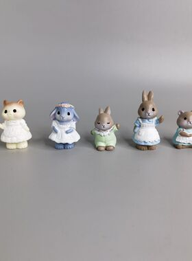 微缩兔子猫仓鼠动物公仔手办萌粒造景装饰品配件桌面可爱小摆件