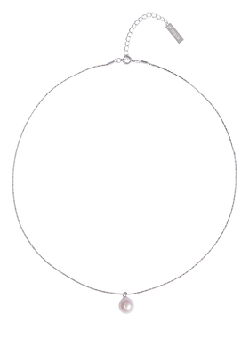 天然淡水珍珠S925银蛇骨项链简约气质百搭啊小众设计个性ins轻奢