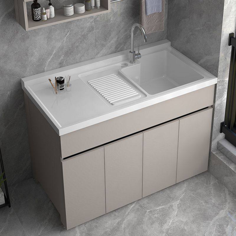 阳台洗衣柜 太空铝洗衣台收纳阳台柜组合卫生间一体盆切角洗衣池,家装主材,洗衣机柜,淘宝优惠券,粉丝福利购,淘宝优惠卷