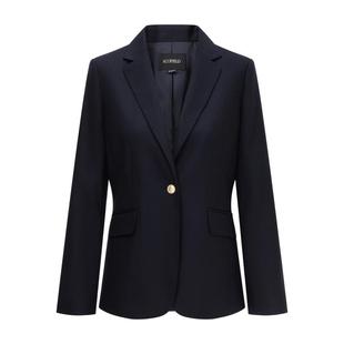 【含绵羊毛】Scofield女干练羊毛混纺小西装收腰短外套2025春新款