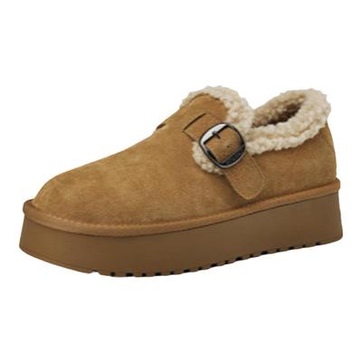 星期六2025春新款厚底真皮勃肯鞋