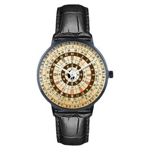 十二时辰中医养生针灸子午流注复古24小时机芯手表