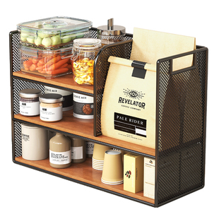 桌面置物架餐桌上杯子收纳神器厨房台面多层零食架咖啡柜水杯架子