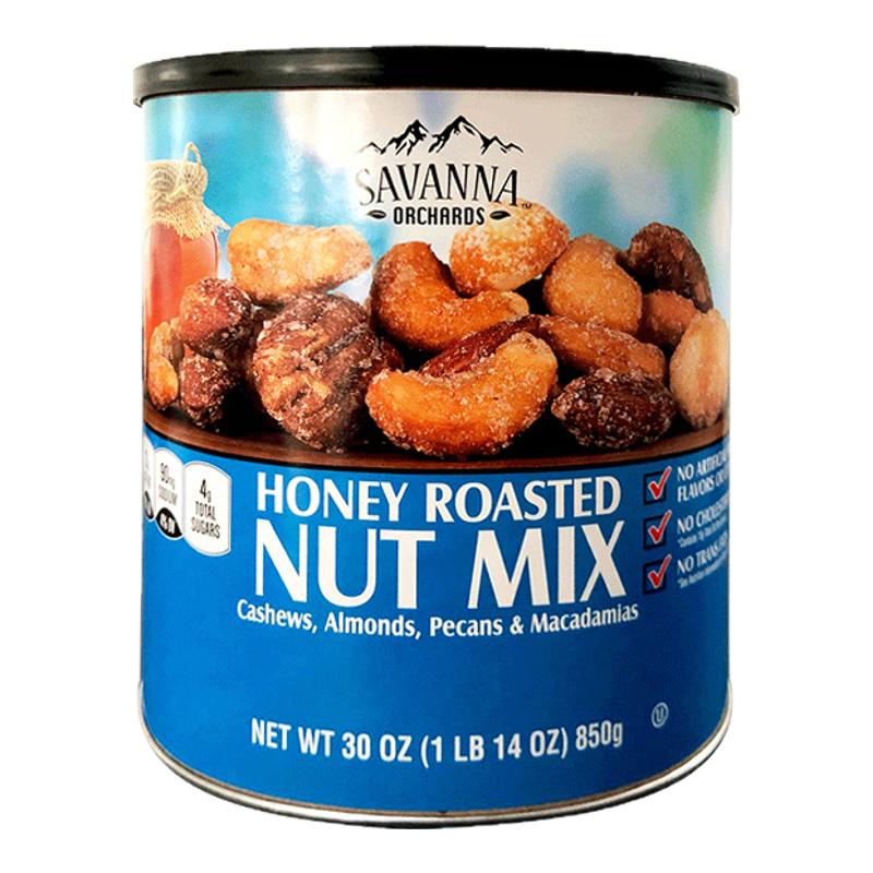 美国进口Savanna蜂蜜香烤混合坚果腰果杏仁夏威夷果每日零食850g