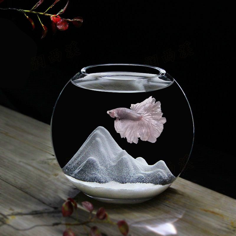 圆形玻璃鱼缸加厚超白圆球花瓶高品质桌面鱼缸小型家用金鱼缸龟缸