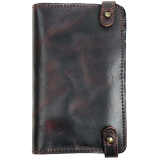 复古做旧牛皮手机钱包男士票夹大容量多卡位卡包真皮长款手拿包