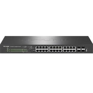 普联TP-LINK TL-SH3428P二层网管PoE交换机4万兆SFP+光口24口供电云远程管理215W大功率汇聚核心网络监控VLAN