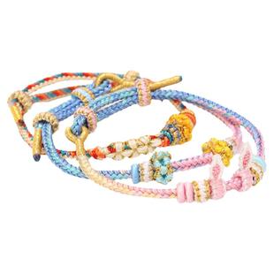 细款桃花手链女手工编织手绳成品灯笼结手链可穿串黄金饰品转运珠