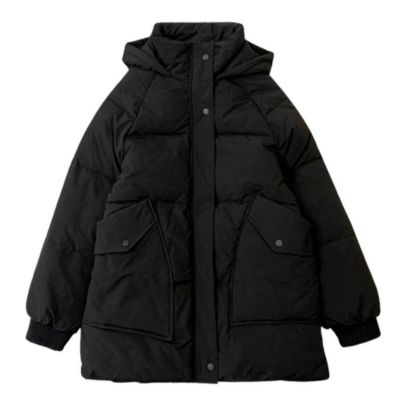2-300斤胖mm大码女装连帽加厚棉衣棉服冬季新款宽松百搭面包服潮
