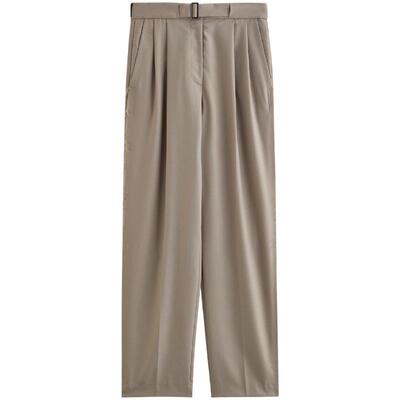 EXCEPTION例外女装春秋款腰带设计宽松显瘦直筒休闲长裤