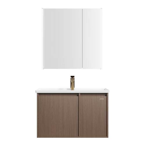 【定制30天】九牧卫浴中古风感应灯家用美妆浴室柜组合陶瓷一体盆