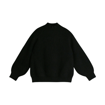 文艺秋冬男女半高领保暖黑色毛衣