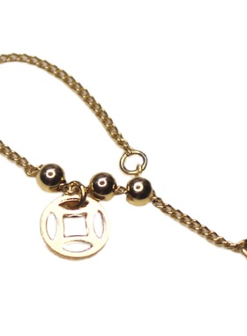 大吉招财铜钱戒指软链抽拉可调节