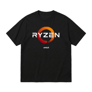 AMD RYZEN锐龙线程撕裂者夏季纯棉圆领短袖T恤极客信仰上衣半袖衫