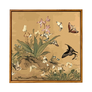 宋代美学百蝶图数字油画diy填充涂色手工绘复古高级感客厅装饰画