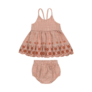 RyleeCru官方正品女童吊带连衣裙套装夏季宝宝裙子两件套甜美格纹