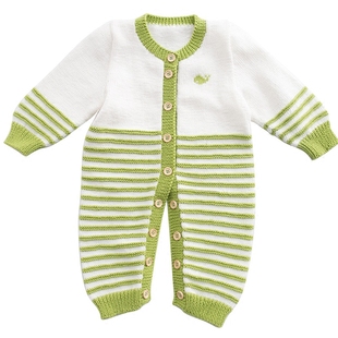 织宝宝毛衣孕妈手工连体衣衣服编织婴儿手编纯棉线毛线线绒线教程