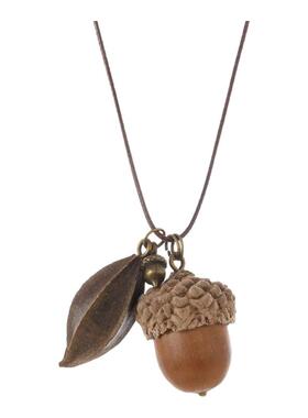 佑小姐橡果小众森系植物简约项链