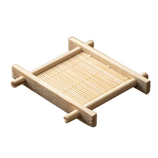 中式订婚结婚糕点摆台竹制托盘煮茶点心碟复古禅意井字茶杯垫杯托