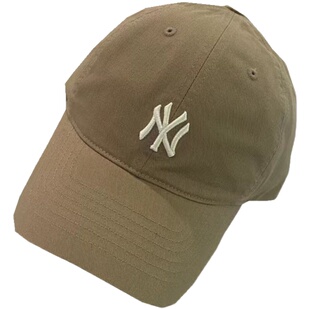 韩国MLB帽子NY洋基队棒球帽弯檐软顶字母鸭舌帽3ACP77明星同款帽