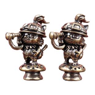 纯黄铜迅捷斥候提莫LOL手办创意玩偶复古装饰桌面茶宠工艺品摆件