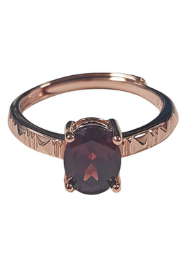 简约通勤款天然鸽血红石榴石戒指