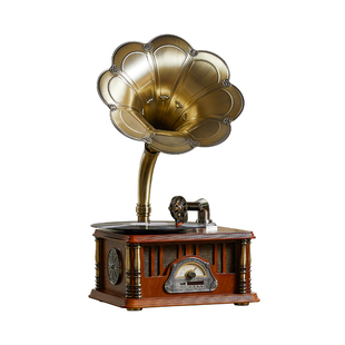 留声机复古客厅欧式家用美式装饰摆件一体式黑胶唱片机蓝牙音响